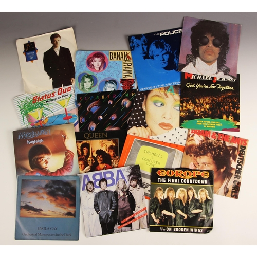 592 - A selection of approximately sixty rock and pop 45rpm 7'' singles, the majority from the 1980s and 1... 