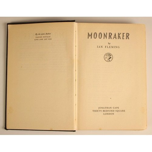 463A - JAMES BOND INTEREST: Fleming (I), MOONRAKER, 1st edition, unclipped DJ, black cloth boards, silver t... 