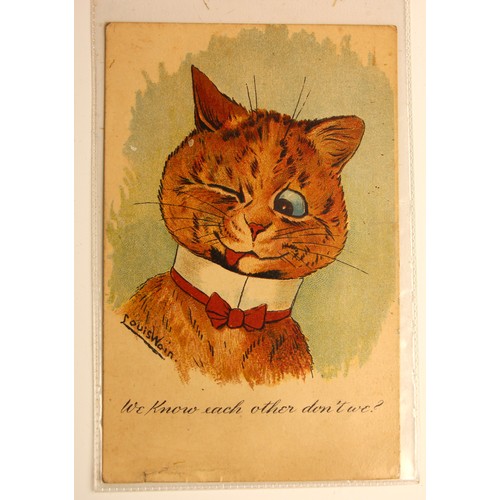 473 - A collection of approximately 1000 postcards to ten albums, to include examples by Louis Wain and Do... 