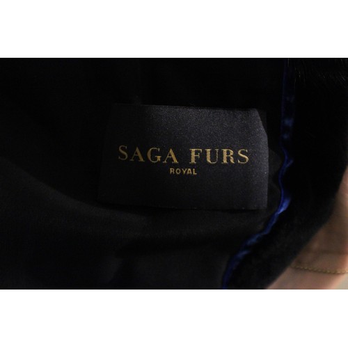 415 - A ladies Saga Furs Royal mink fur jacket, late 20th century, half length with hood, 67cm long, arms ... 