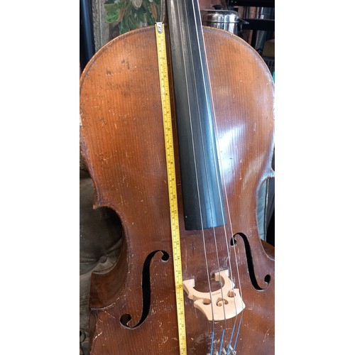 873 - A 19th century cello or violoncello, spruce top, with maple two-piece back, sides, and neck, ebonise... 