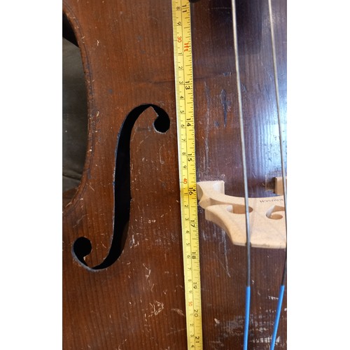 873 - A 19th century cello or violoncello, spruce top, with maple two-piece back, sides, and neck, ebonise... 