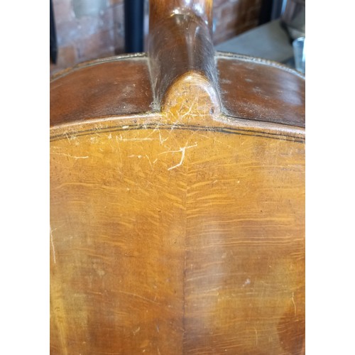 873 - A 19th century cello or violoncello, spruce top, with maple two-piece back, sides, and neck, ebonise... 