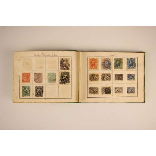 470 - A collection of five stamp albums and a folder, comprising: a Simplex Blank Album with world collect... 