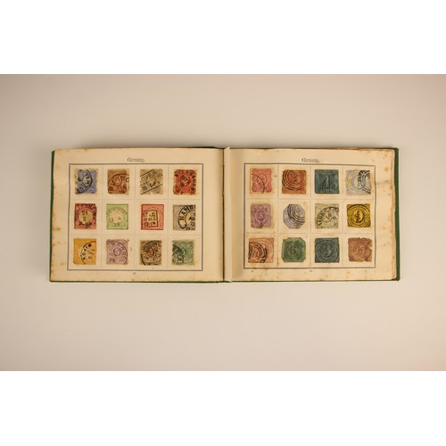 470 - A collection of five stamp albums and a folder, comprising: a Simplex Blank Album with world collect... 