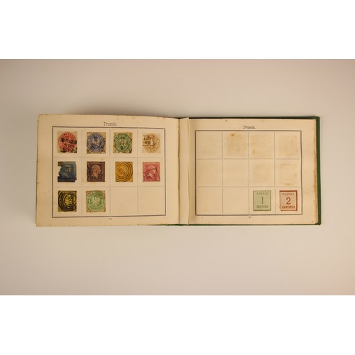 470 - A collection of five stamp albums and a folder, comprising: a Simplex Blank Album with world collect... 