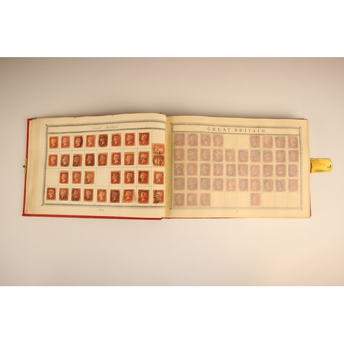 470 - A collection of five stamp albums and a folder, comprising: a Simplex Blank Album with world collect... 