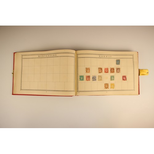 470 - A collection of five stamp albums and a folder, comprising: a Simplex Blank Album with world collect... 