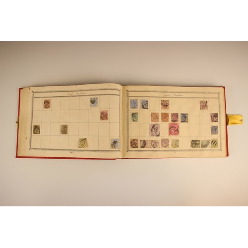 470 - A collection of five stamp albums and a folder, comprising: a Simplex Blank Album with world collect... 