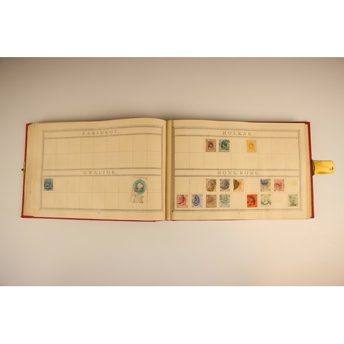 470 - A collection of five stamp albums and a folder, comprising: a Simplex Blank Album with world collect... 