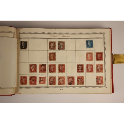 470 - A collection of five stamp albums and a folder, comprising: a Simplex Blank Album with world collect... 