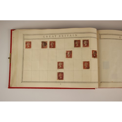 470 - A collection of five stamp albums and a folder, comprising: a Simplex Blank Album with world collect... 