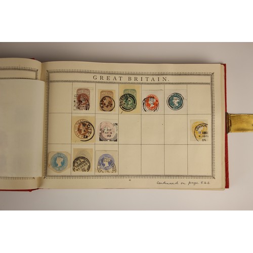 470 - A collection of five stamp albums and a folder, comprising: a Simplex Blank Album with world collect... 