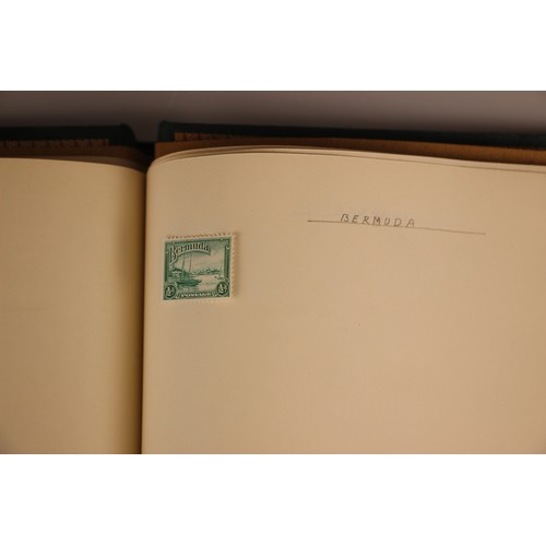 470 - A collection of five stamp albums and a folder, comprising: a Simplex Blank Album with world collect... 