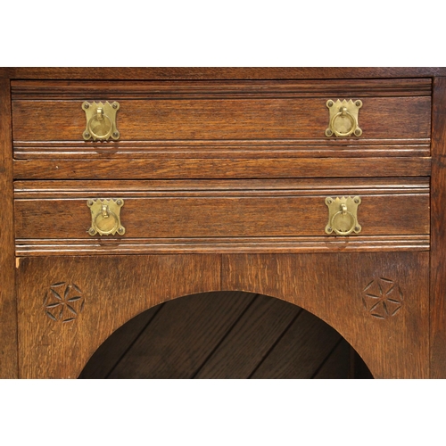 1044 - After Charles Locke Eastlake, an Arts and Crafts oak dresser, late 19th/early 20th century, the supe... 