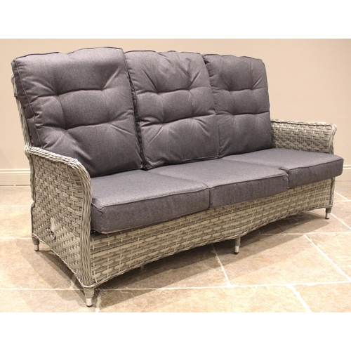 1072 - A Hartman patio/conservatory woven resin reclining three seater sofa, constructed on an aluminium fr... 