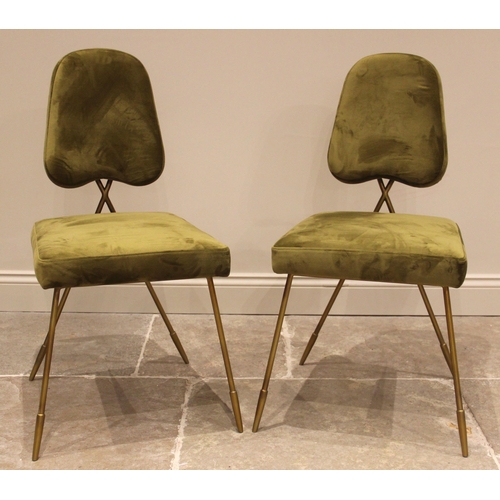 1077 - A pair of contemporary dining/side chairs, by repute prototype chairs by Tom Dixon, early 21st centu... 