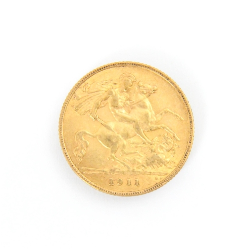 111 - A George V half sovereign, dated 1911, 4gms