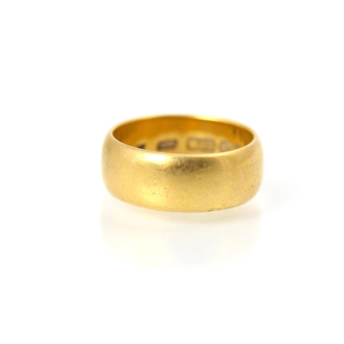 127 - A 22ct yellow gold wedding band, stamped A&W Birmingham 1897, ring size N, 9gms