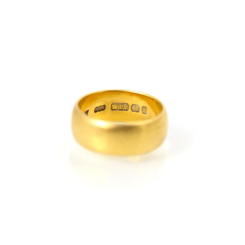 127 - A 22ct yellow gold wedding band, stamped A&W Birmingham 1897, ring size N, 9gms