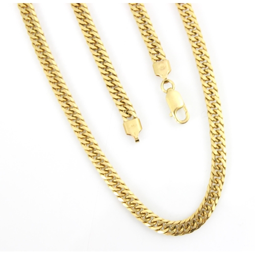 180 - A 9ct yellow gold curb link necklace, with lobster fastener, stamped ‘LA’ with import marks, 58.5cm ... 