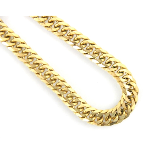 180 - A 9ct yellow gold curb link necklace, with lobster fastener, stamped ‘LA’ with import marks, 58.5cm ... 