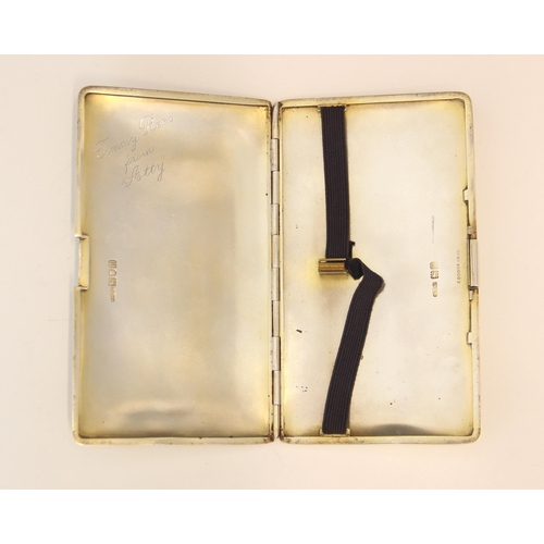 35 - An Edwardian silver cigarette case, Percy Edwards Ltd, London 1907, the rectangular case with hand p... 