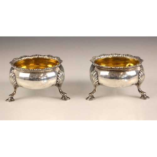 68 - A pair of George III silver open salts, David Hennell I and Robert Hennell I, London 1767, the gadro... 