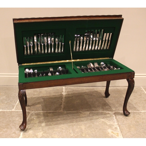 91 - A canteen of silver plated cutlery, mid 20th century, the flatware with six place pembury style patt... 