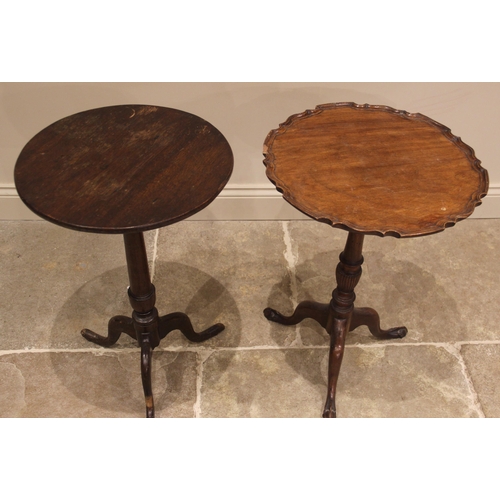 935 - A Chippendale revival mahogany 'pie crust' wine/lamp table, 20th century, the shaped circular top up... 