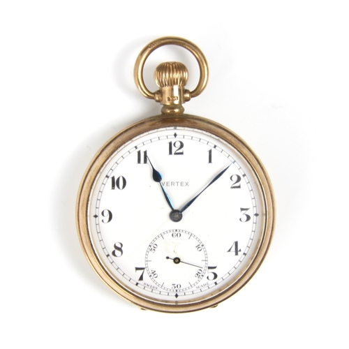 120 - A 9ct yellow gold 9ct open faced pocket watch, the circular white dial with Arabic numerals, with su... 