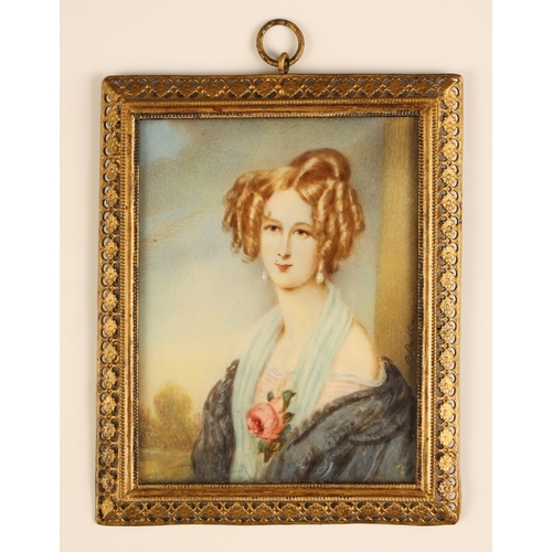 338 - After Moritz Michael Daffinger (Austrian, 1790-1849),  
Half length portrait of the Princess Lichten... 