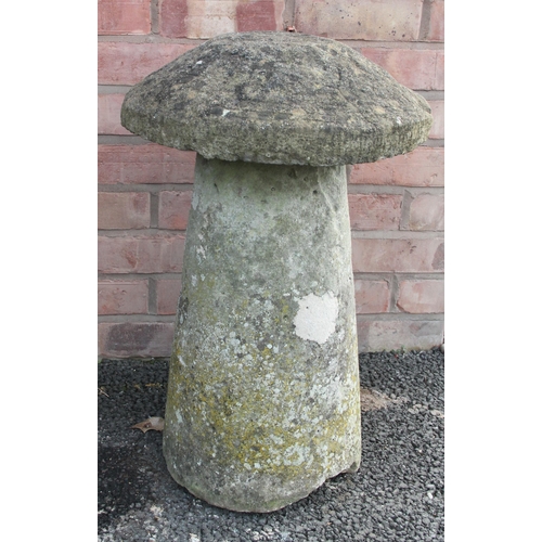 865 - A sandstone staddle stone, of mushroom form, 66cm high