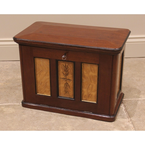 979 - A Victorian table top specimen/collectors chest, the mahogany case inset with satin walnut panels, o... 