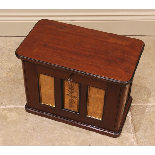 979 - A Victorian table top specimen/collectors chest, the mahogany case inset with satin walnut panels, o... 