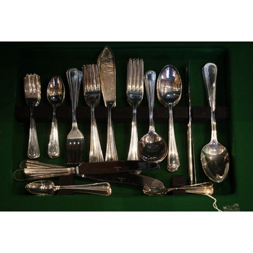 91 - A canteen of silver plated cutlery, mid 20th century, the flatware with six place pembury style patt... 