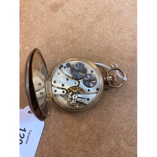 120 - A 9ct yellow gold 9ct open faced pocket watch, the circular white dial with Arabic numerals, with su... 