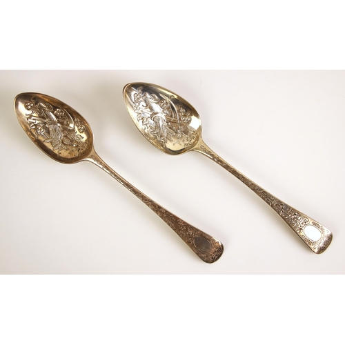 101 - A George III silver Old English pattern serving spoon, William Bateman I, London 1817, with later em... 