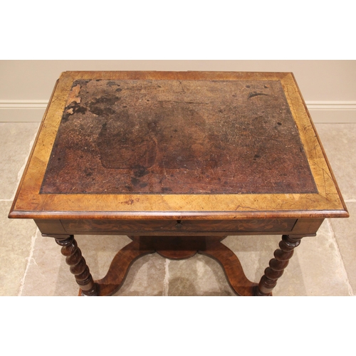 1015 - A walnut Dutch marquetry side table, in the William and Mary style, 19th century and later, the rect... 