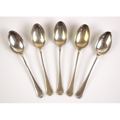 102 - A set of five Edwardian silver picture back teaspoons, George Nathan and Ridley Hayes, Birmingham 19... 