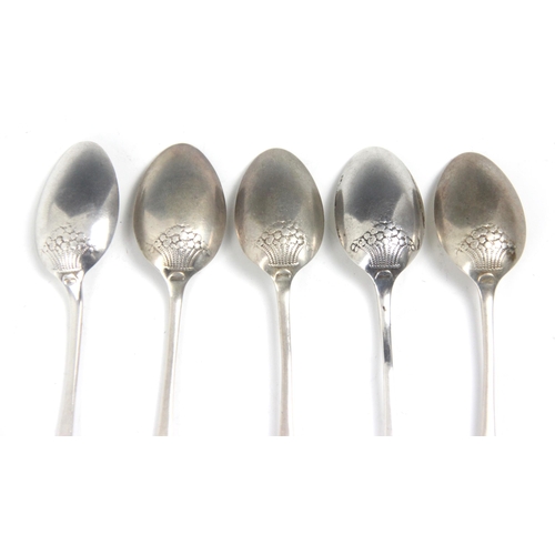 102 - A set of five Edwardian silver picture back teaspoons, George Nathan and Ridley Hayes, Birmingham 19... 