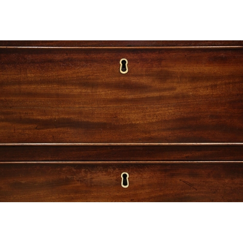 1028 - A Victorian mahogany secretaire chest of drawers, the fall front drawer with geometric moulding open... 