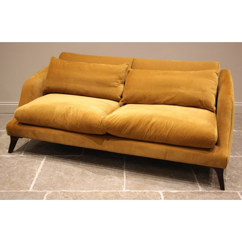 1069 - A Tetrad Heritage Revival sofa, design taken from the 1973 catalogue, down filled in ochre corded fa... 