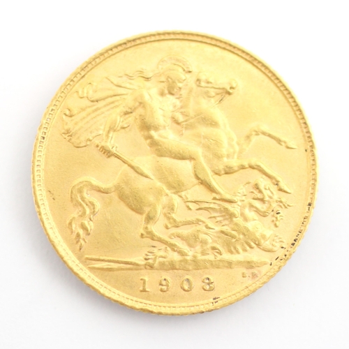 177 - An Edward VII half sovereign, dated 1908, 4gms