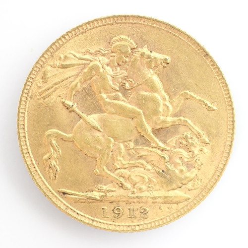 183 - A George V full sovereign, dated 1912, 8gms