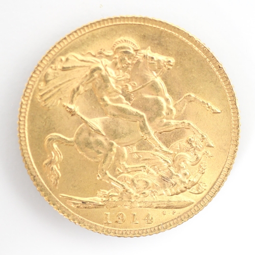 186 - A George V full sovereign, dated 1914, 8gms