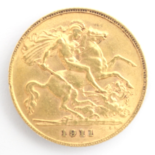 187 - A George V half sovereign, dated 1911, 4gms