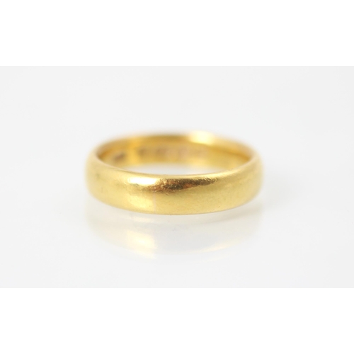 251 - A 22ct yellow gold wedding band, stamped 'HA' Birmingham 1917, ring size M, 6gms