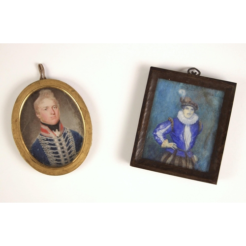 360 - English school (19th century),  
An oval bust length portrait miniature depicting a military officer... 