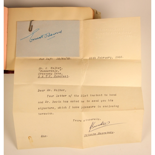 371 - A collection of mainly political autographs, mid 20th century, to include Anthony Eden (two examples... 